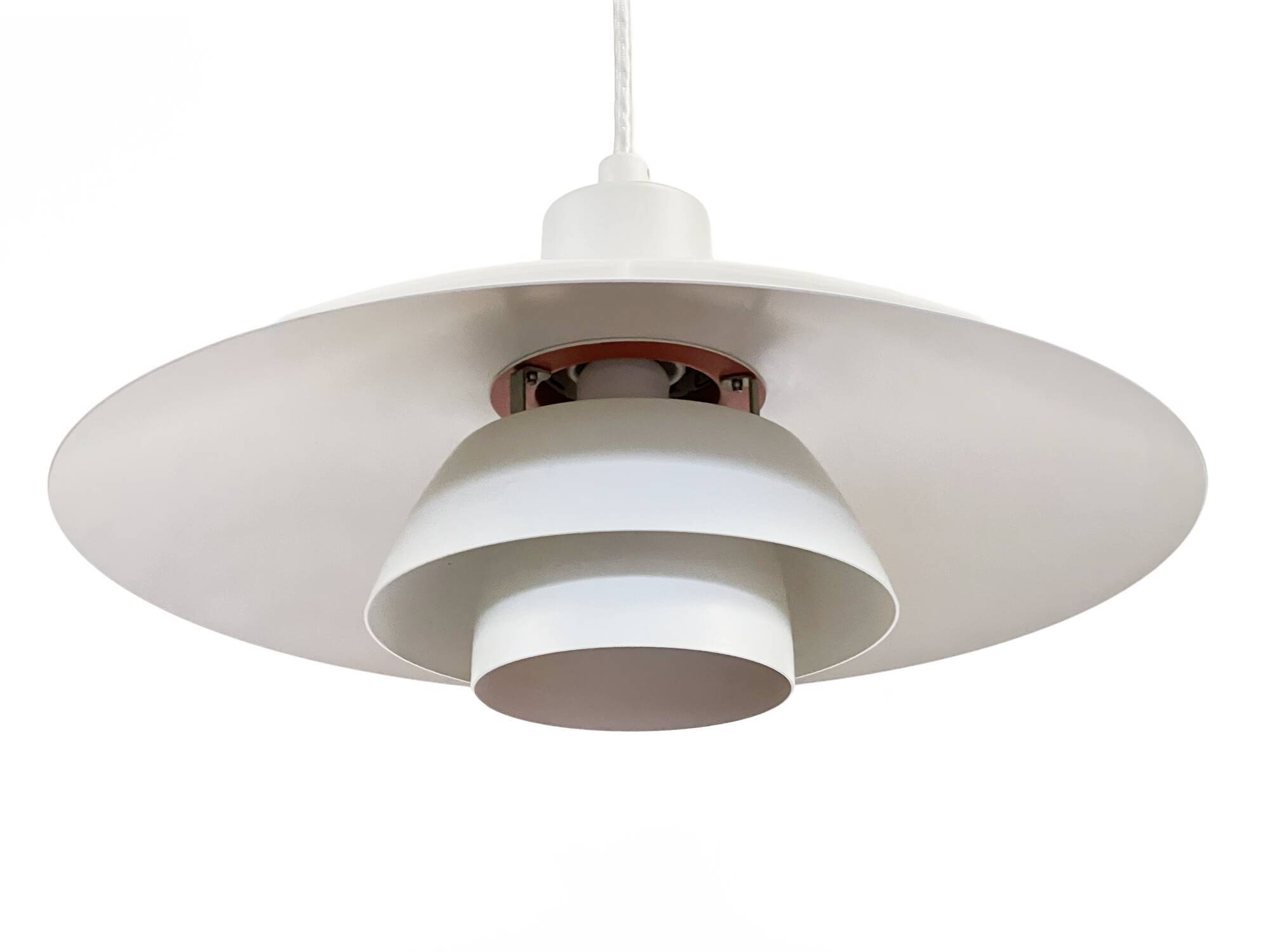 White pendant light PH 4/3 by Poul Henningsen for Louis Poulsen. Denmark 1980s