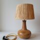 Wooden and raffia lamp