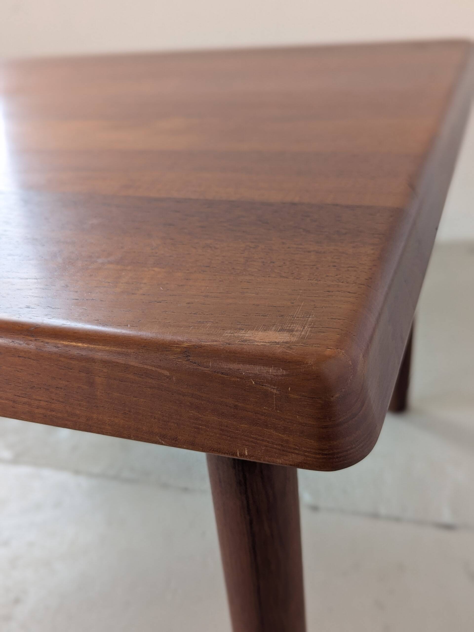 Square Danish coffee table by Niels Bach, in teak