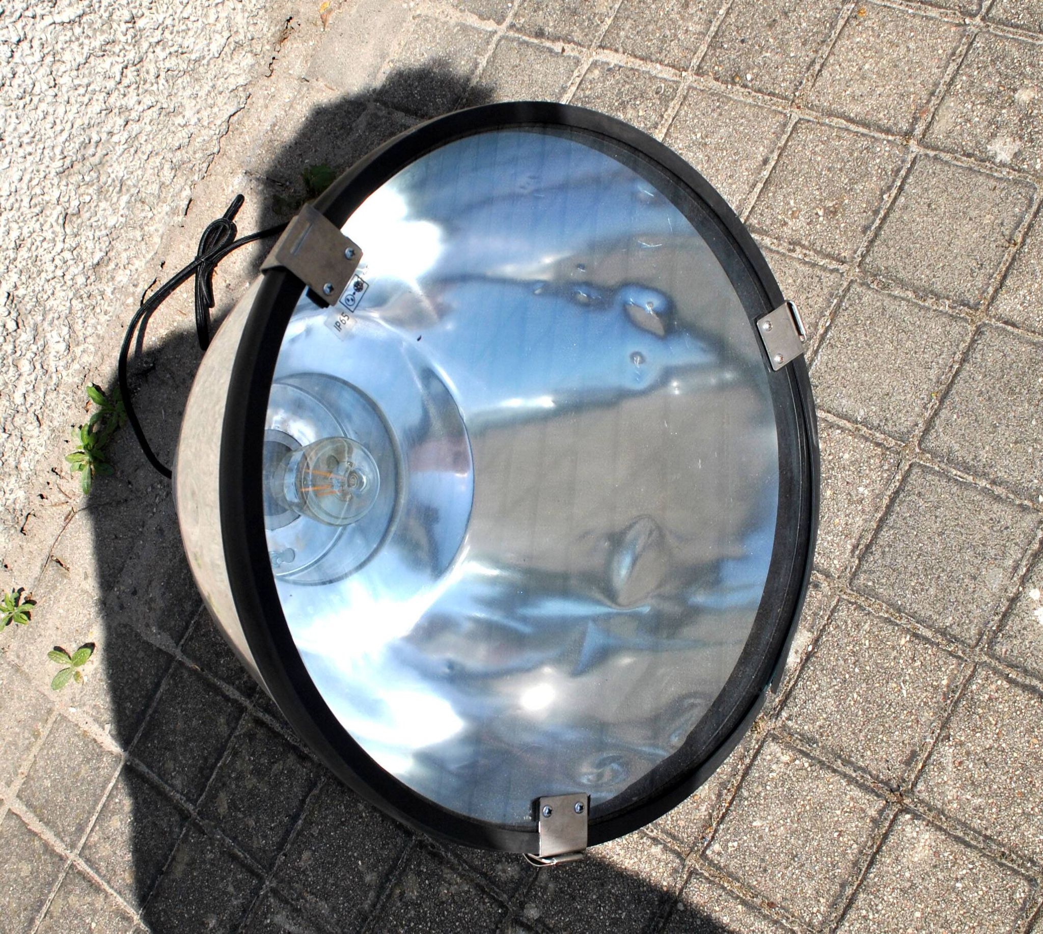 Industrial Workshop Pendant Lamp in Vintage Metal and Glass