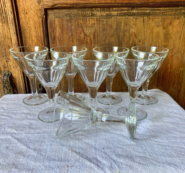 Verres bistrot anciens La Rochère