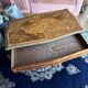Desk, rosewood marquetry table, bronze ornaments dating from the late 19th century.