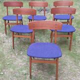 Mid century set of 6 teak dining chairs by Farstrup, Denmark 1960s