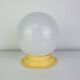 Art Deco opaline globe wall or ceiling light, yellow base