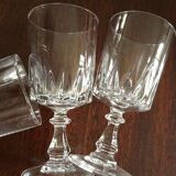 Set of 10 glasses of crystal wine cut 1960
