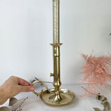 Brass candle holder with pusher late nineteenth century