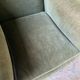 Vintage club armchair in green/khaki velvet fabric
