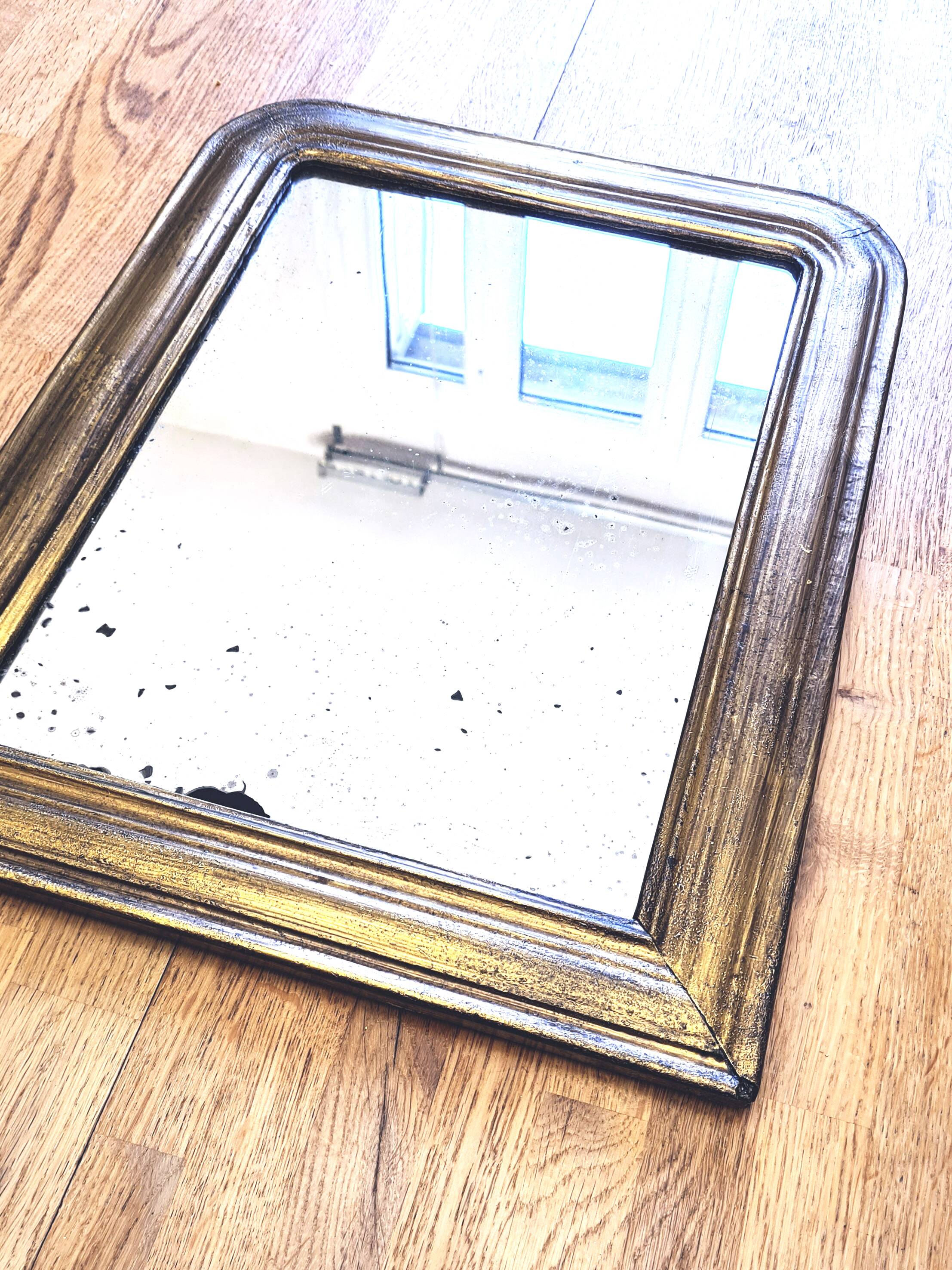 Antique Louis Phillipe mirror, gilded with gold leaf - "Marcelin"