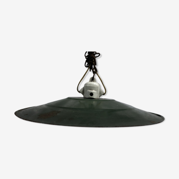 Enamelled industrial hanging lamp