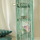 Vintage mint green wicker bookcase