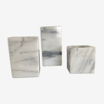 Trio Of marble candle holders from the 70s