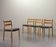 Niels Otto Moller Dining Chairs Model 84 Solid Beech Wood with Grey Velvet