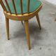 Baumann desk and chair, 1960s, Formica, wood and black, green seat