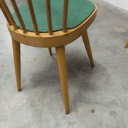 Baumann desk and chair, 1960s, Formica, wood and black, green seat