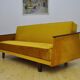 Mid-century yellow velvet sofa daybed, 1960s