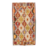 5x9 Geometric Style Vintage Kilim Rug,