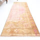 2x7 pink and brown turkish runner rug, 204x58cm