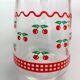 Vintage cherry ORANGEADE SET, 6 glasses and pitcher, France, VMC