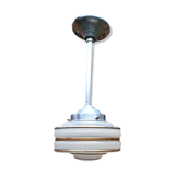 Suspension lamp globe granite glass and gilding, art deco style 30s