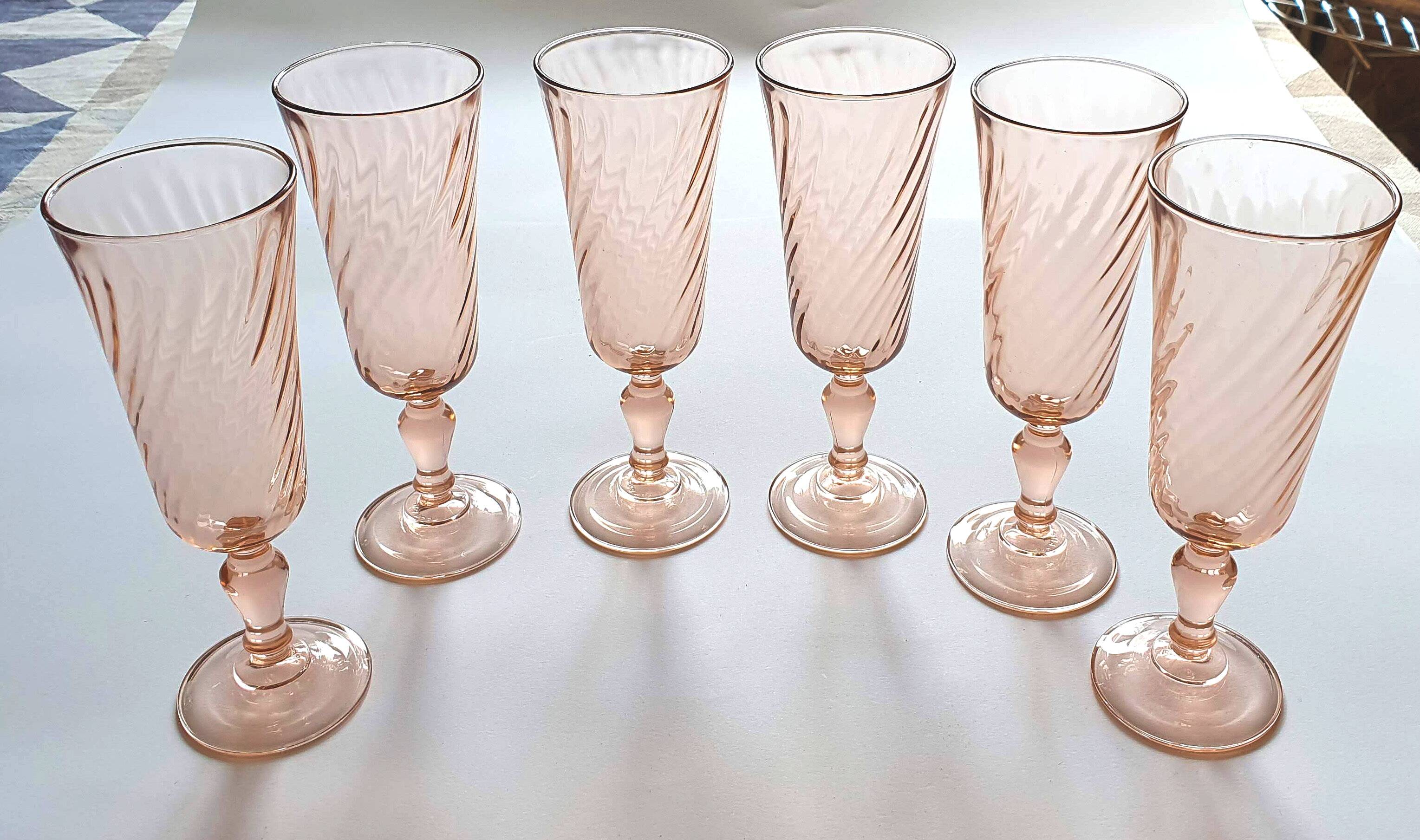 Champagne flutes rosaline swirl arcoroc luminarc