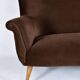 Magnificent vintage 1960s chocolate brown velvet sofa – unique piece.