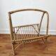 Vintage rattan magazine rack in bohemian style '1970s -