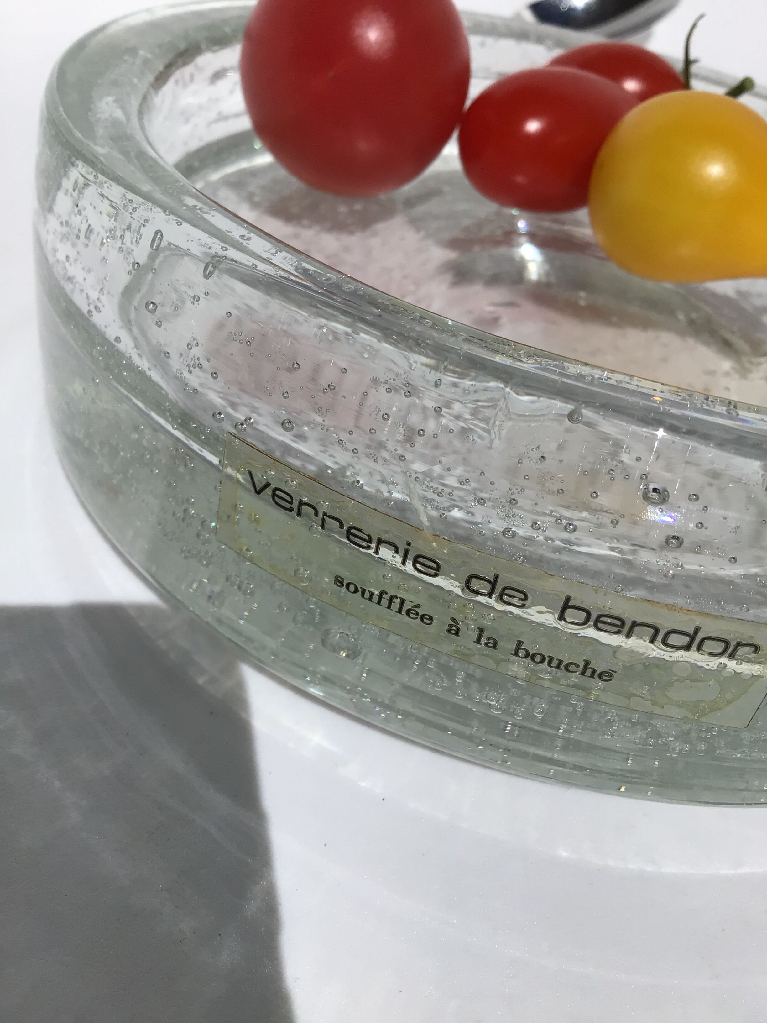 Vacuum pocket blown glass bubbled glassware Bendor