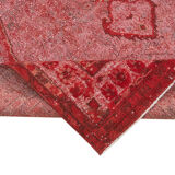 Handmade vintage turkish 1970s 205 cm x 334 cm red rug