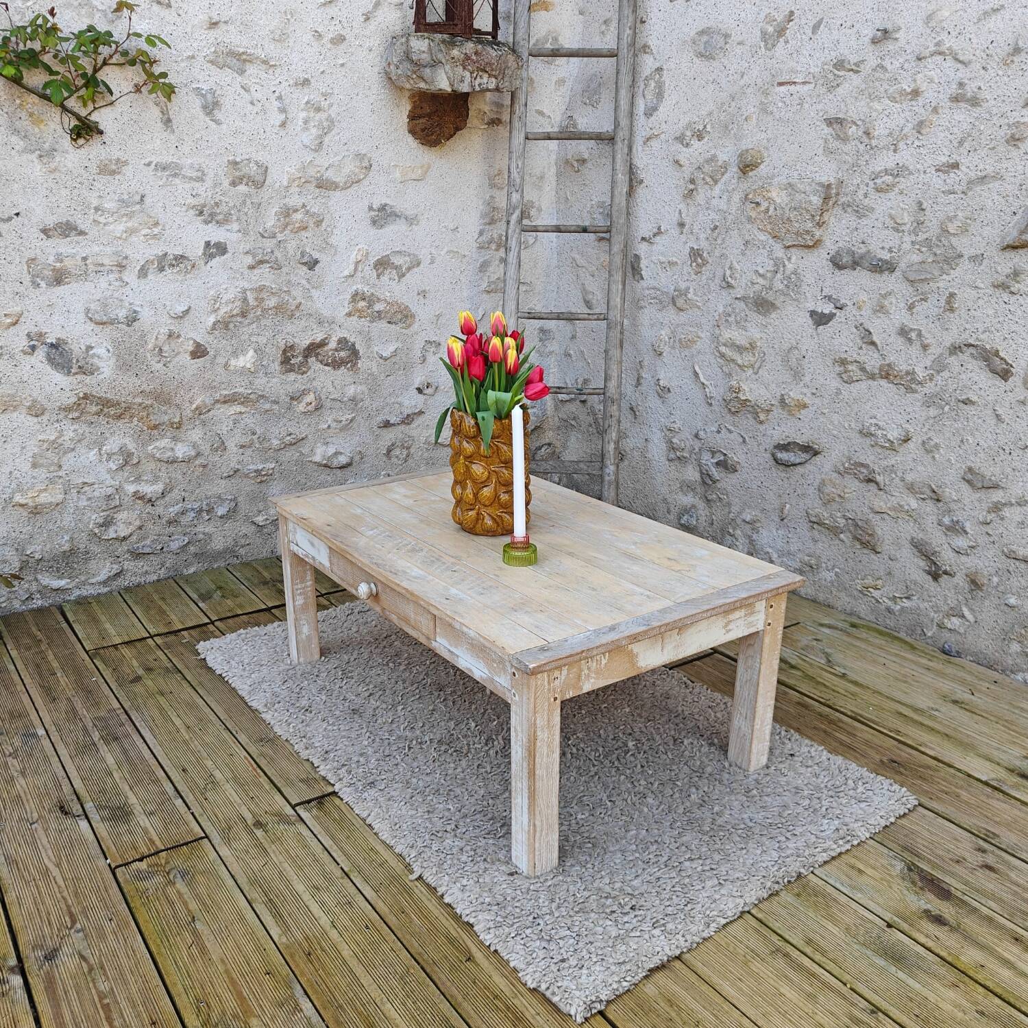 Patinated country coffee table