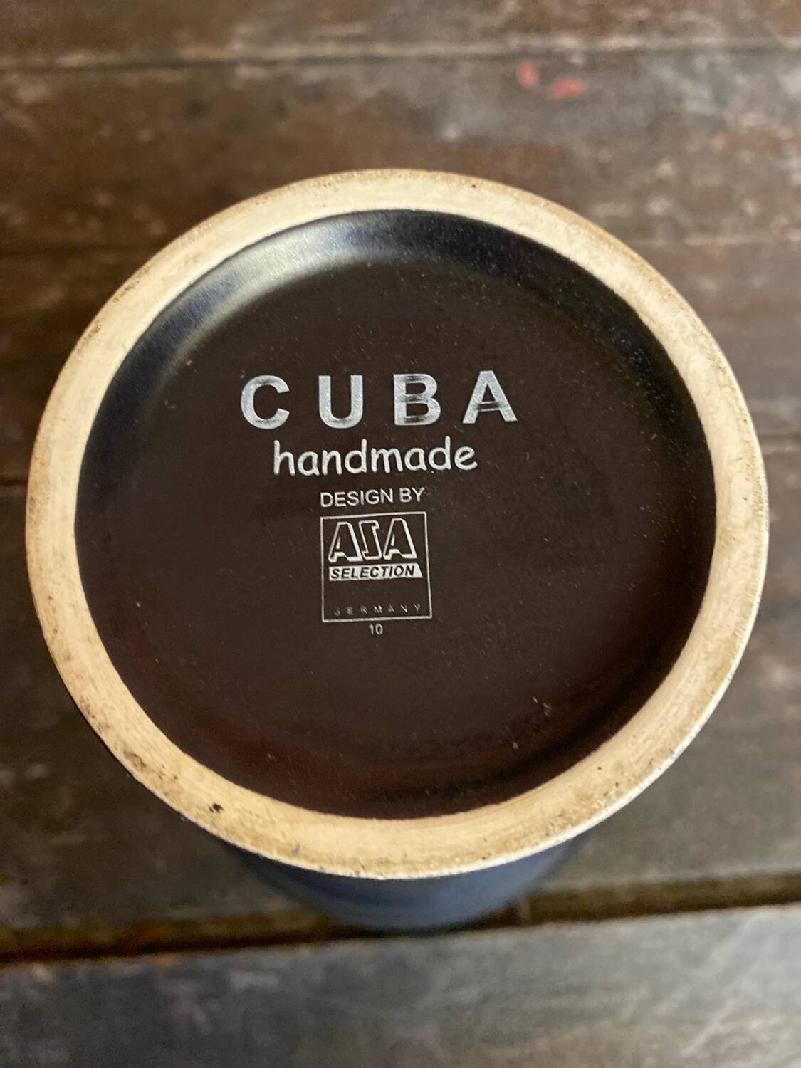 Vase CUBA Aza Selection Made In Germany Black Brown Ceramic Vintage