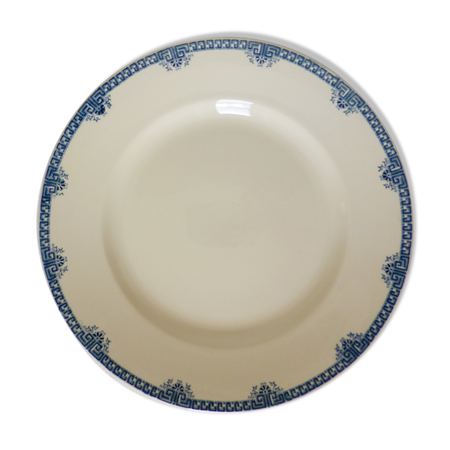 Round dish of Longwy model Athens porcelain