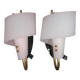 Pair of wall lights 1950 1960 Design Geru Leuchten Plexiglas and Brass