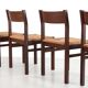 Suite of six Wenge wooden dining chairs