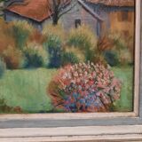 Oil on canvas landscape in the countryside