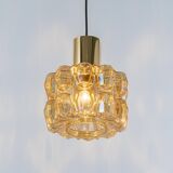 Large amber glass pendant by Limburg, Germany, 1970s.