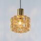 Large amber glass pendant by Limburg, Germany, 1970s.