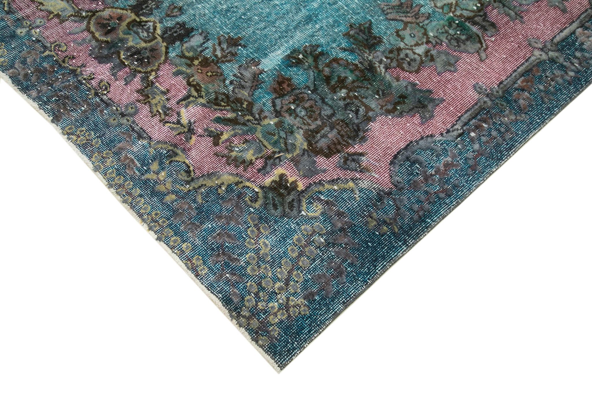 Handmade antique turkish 1970s 170 cm x 272 cm blue rug