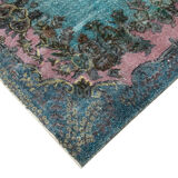 Handmade antique turkish 1970s 170 cm x 272 cm blue rug