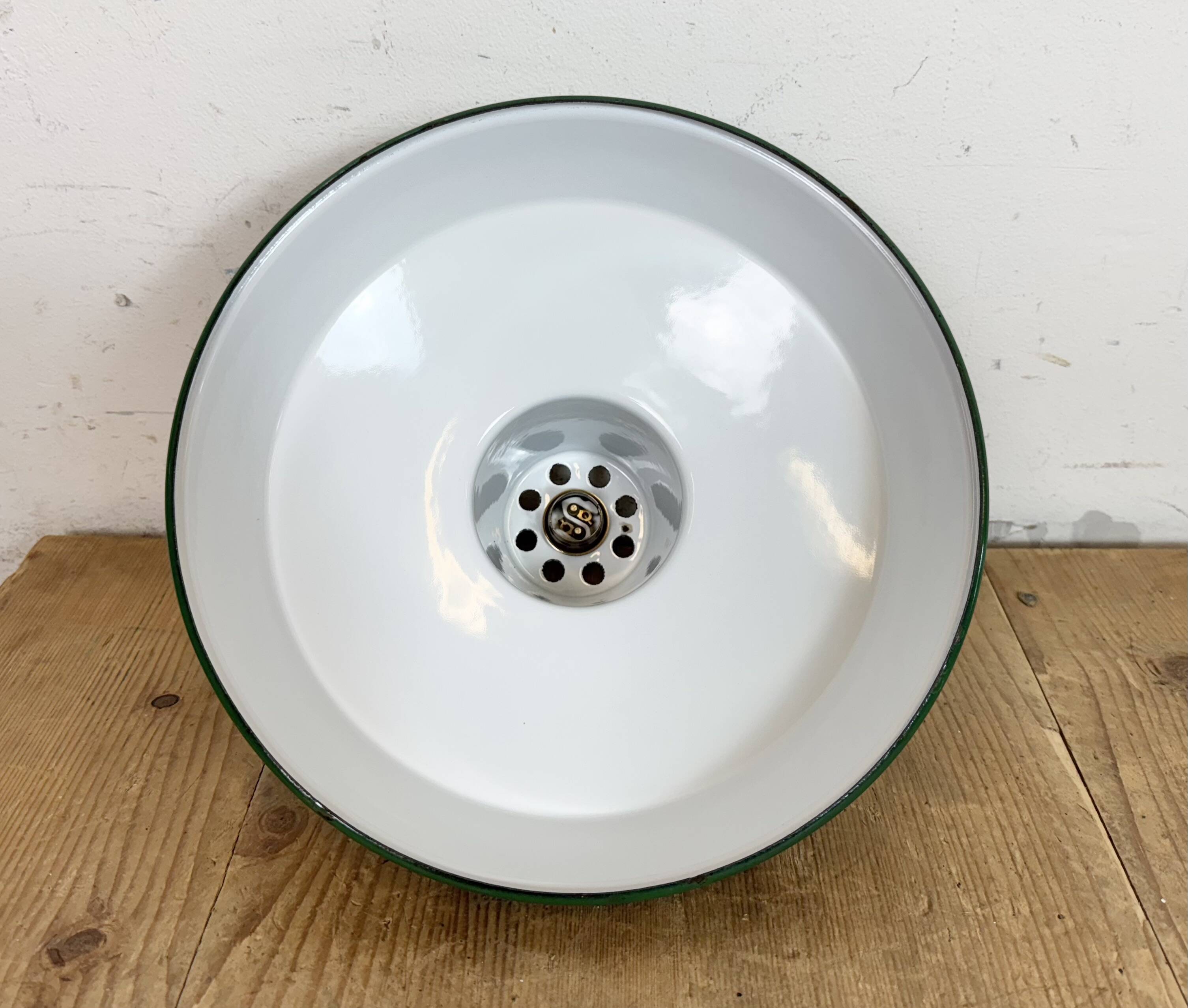 Industrial Green Enamel Factory Pendant Lamp , 1960s