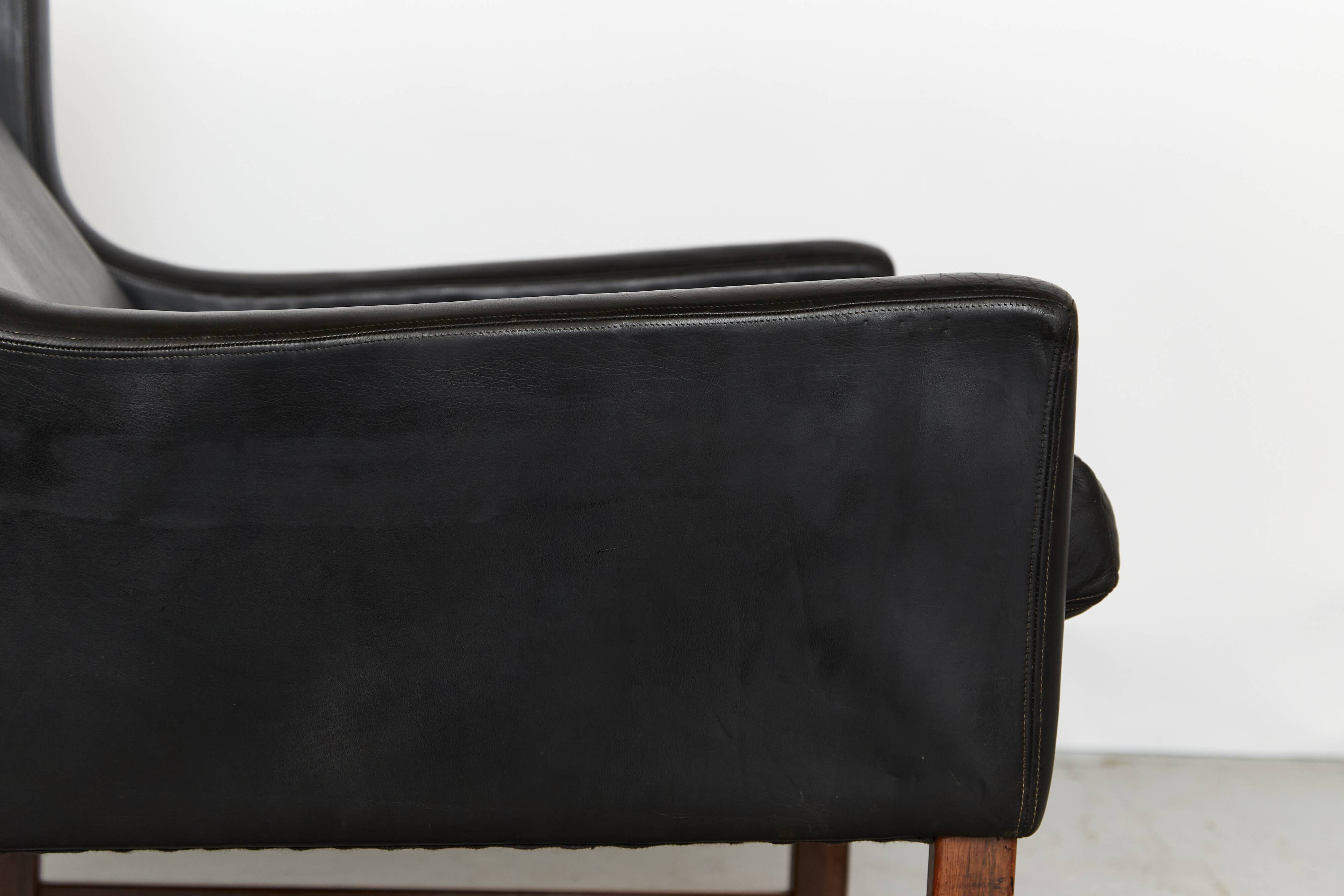 Fauteuil à oreilles et repose-pieds vintage par Rudolf Glatzel pour Kill In