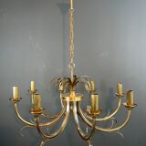 Lustre ananas en métal brossé et métal doré