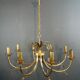 Brushed metal and gold metal pineapple chandelier