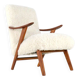 Armchair cream white doodle 'Almere' - unique upholstery - vintage design