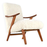 Fauteuil crème blanc doodle 'Almere' - tapisserie unique - design vintage