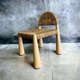 Solid wood chair with conical legs