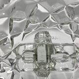 SKLO UNION Libochovice double candlestick • 2-flame pressed glass candle holder • Art Deco