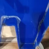 Letter R vintage sign in blue plexiglass