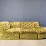 Vintage velvet modular sofa by Laauser, 1970s