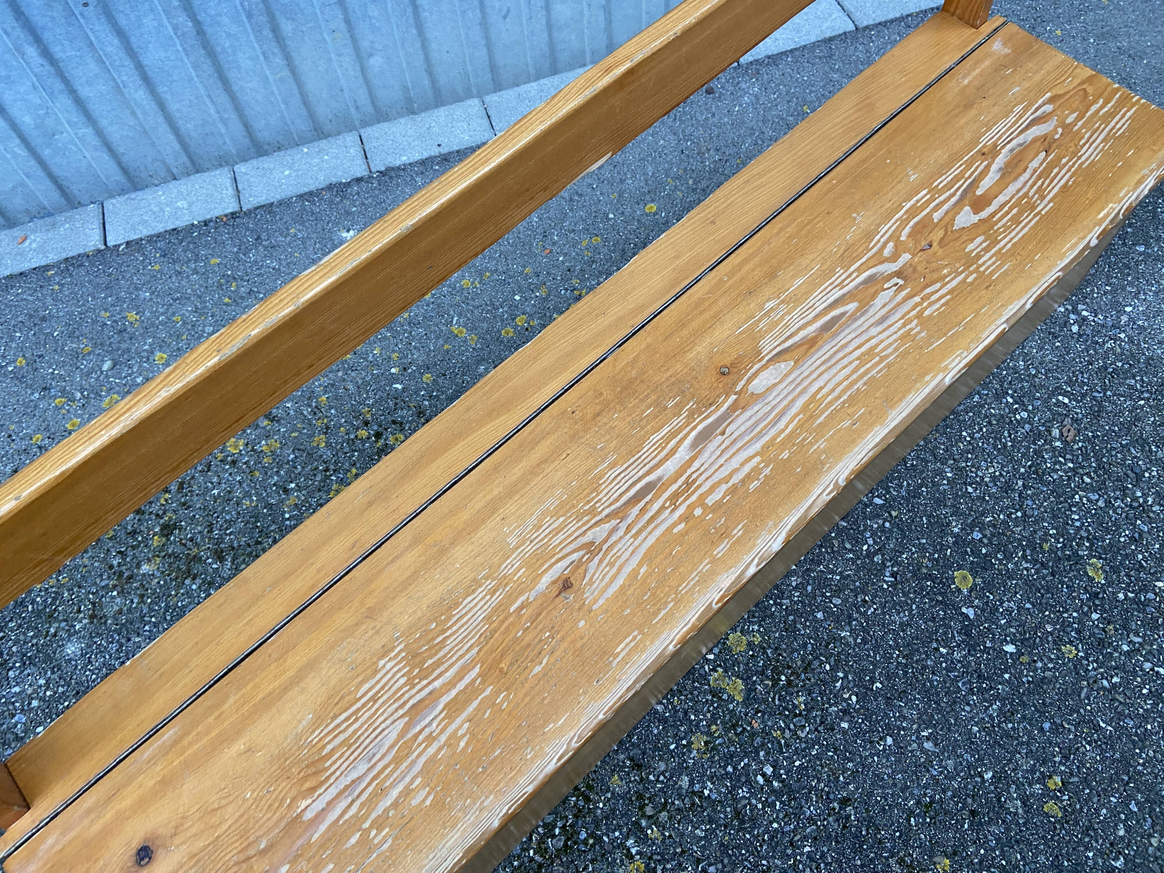 Vintage 1980s nursery school chest bench in french pine bench