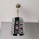 Portuguese Brutalist black cast iron hanging lamp